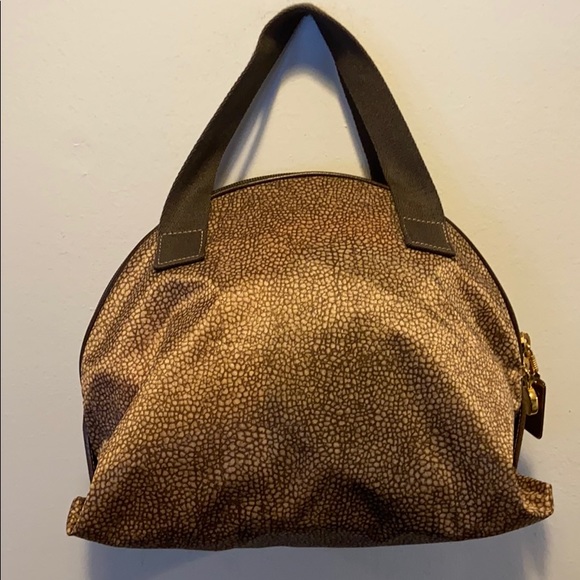 BORBONESE REDWALL Brown Nylon Satchel with Pouch - Picture 5 of 8